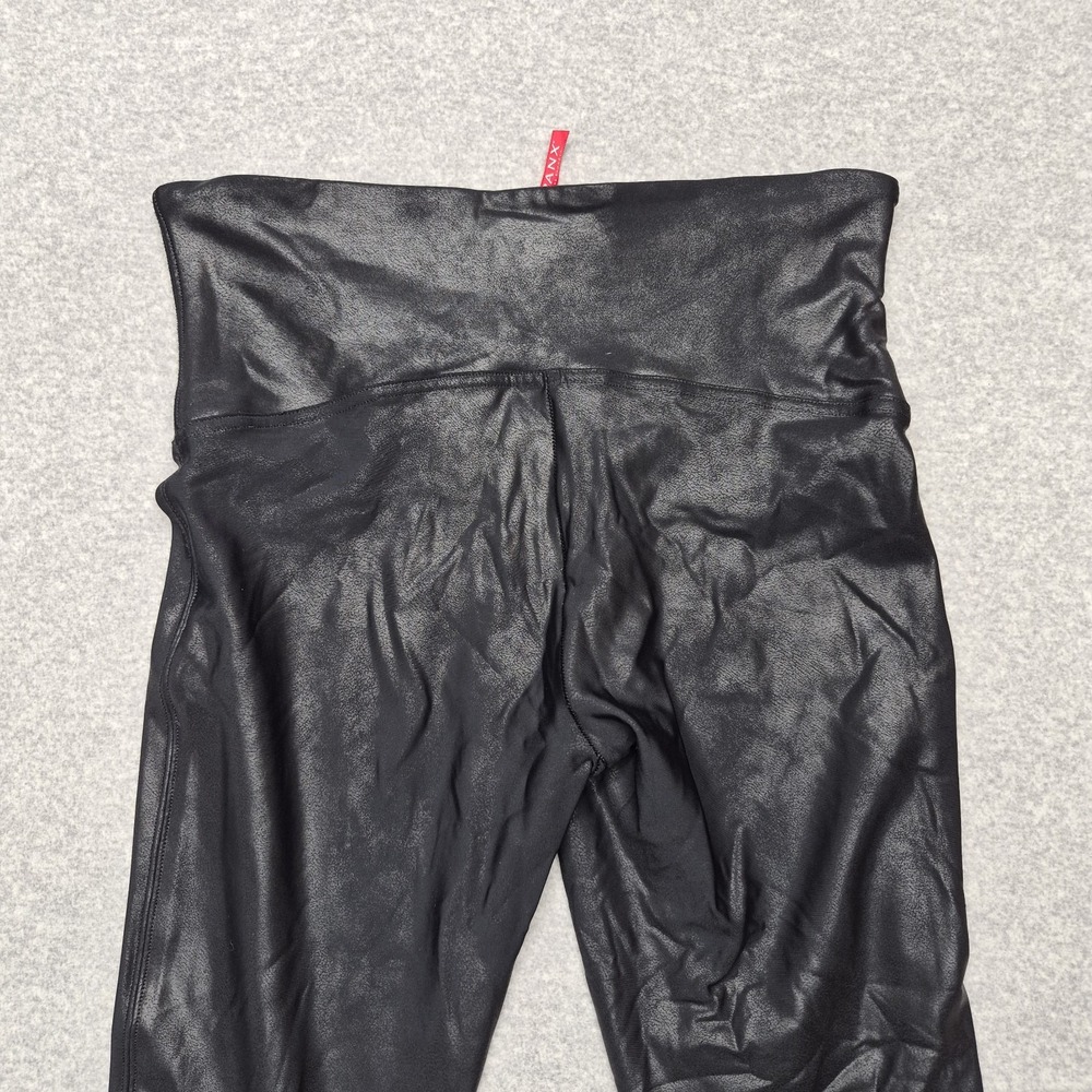 Spanx Faux Leather Leggings Womens Large Black High Rise Shaping Shaper Ankle - Picture 14 of 14